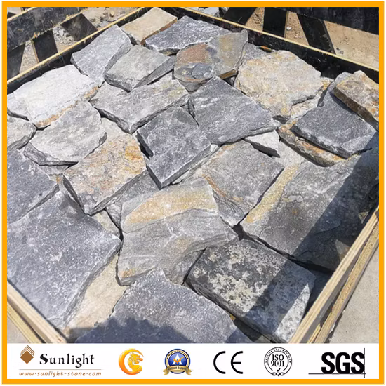 저렴한 녹슨 슬레이트 문화 석재 건설 쌓인 장식 벽 돌