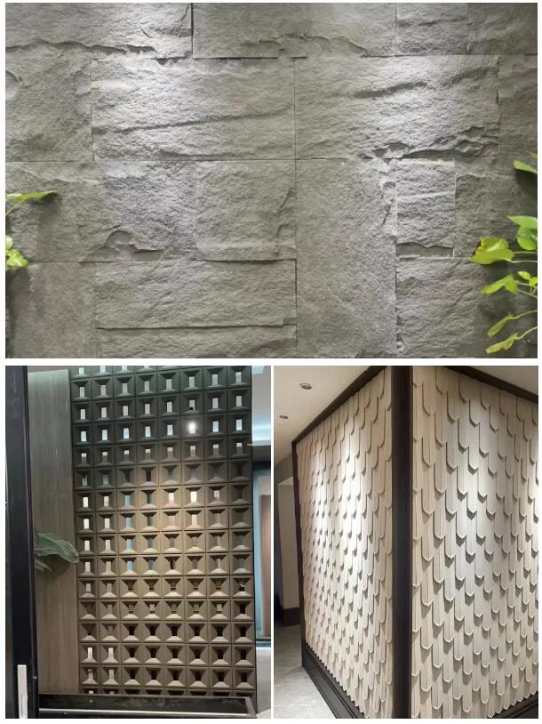 PU Mushroom Stone Panel Insulating Lightweight Faux Siding Panel Brick Wall Stone