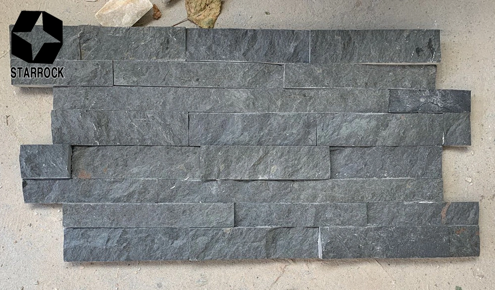 Decorative Black Ledge Stacked Culture Wall Cladding Slate Stone